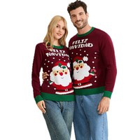 Vente en gros de pulls jacquard pour femmes, enfants et couples, 12 modèles, Noël, rennes, Père Noël, décontractés, assortis pour la famille