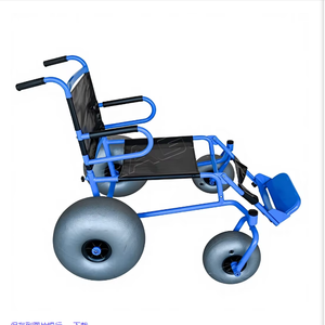 Fauteuil roulant de plage tout-terrain premium avec pneus ballon, cadre en alliage d'aluminium, capacité 100 kg, certifié CE - Product Image 6