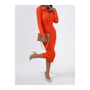 Abito da donna a maglia con colletto lungo - Product Image 5