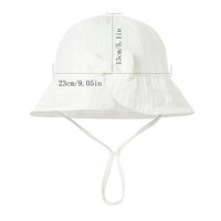 Chapeau de soleil respirant en mousseline de coton doux avec nœud, adorable chapeau bob de pêcheur pour bébé