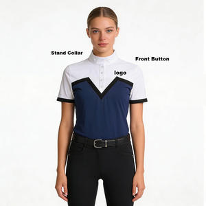 Camiseta polo ecuestre de manga corta para mujer, ropa ecuestre ARLAN Unique. - Product Image 1