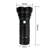 Lampe de poche LED super lumineuse 360 torche de projecteur puissante avec batterie Cob rechargeable étanche et IP65 pour le camping