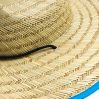 Chapeaux de paille d'été à large bord, style sauveteur, avec patch logo personnalisé, pour surf, safari, pêche et plage