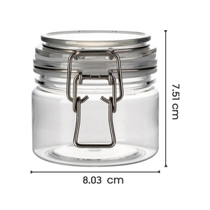 RTS 100pcs / Lot 200ml Portable New Seaweed Mud Sugar Candy Food Packaging Clip Top PET Round <b>Jar</b> - Product Image 1