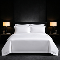 Nouvel ensemble de literie de luxe pour hôtel 2026, 100% coton satiné 300 fils/cm², 60Sx40S 173x120, 4 pièces (housse de couette, drap, taies d'oreiller), OEM
