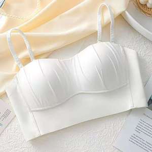 Nouveau Soutien-Gorge sans Bretelles Sans Couture pour <span class=keywords><strong>Femmes</strong></span>, Poitrine Menue, Rembourrage Pigeonnant, Anti-Affaissement, Sans Armature, Respirant - Product Image 3