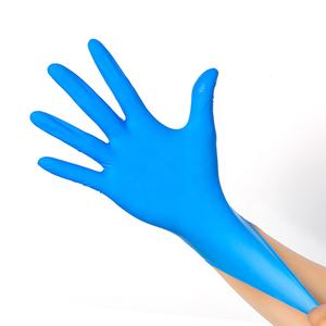 Guantes de mano de nitrilo azul, venta directa de fábrica, solvente - Product Image 2