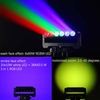 6x60w RGBW lavage stroboscope LED tête mobile RDM Dj lumière Disco Double face DMX scène lumières barre de LED pour Concert