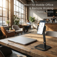 Support de téléphone portable de bureau en métal rotatif à 360° de qualité supérieure, support de tablette réglable et stable multi-angles pour bureau professionnel OEM ODM
