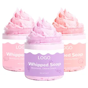 OEM Custom Logo Natural Lightening Shower Gel Cleaning Fruity Exfoliating Body Scrub Bubble Whipped Soap