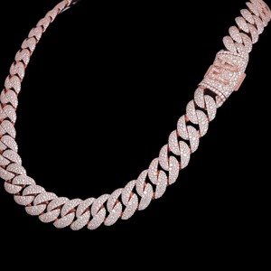 สร้อยคิวบันฮิปฮอปประดับมอสซาไนต์แบบมือทำ ขนาด 20 มม. ดีไซน์หรูหรา ประดับเงินแท้ 925 - Product Image 2