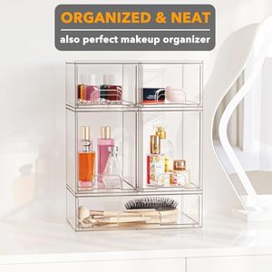 Bottle <strong>Storage</strong> Organizer Baby Acrylic Bottles Station Organizer Container <strong>Stackable</strong> Clear <strong>Drawers</strong> for Countertop - Product Image 3