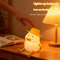 Nouvelle veilleuse colorée Fat Duck à commande par capteur, trois niveaux de luminosité, lumière douce, protection des yeux, pour chambre à coucher, chevet, avec minuterie