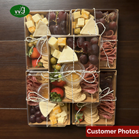 Boîte à sandwich jetable en papier de qualité alimentaire VVG avec couvercle transparent, boîte d'emballage pour pâtisserie, dessert, gâteau, pour les boulangeries, les emballages à emporter