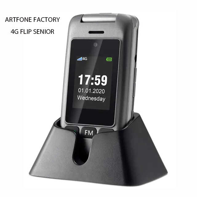 Artfone 4G المزدوج LCD فليب هواتف بأزرار كبيرة الهاتف المحمول للمسنين artfone مصنع artfone G6 4G هواتف بأزرار كبيرة محاولة النظام قائمة