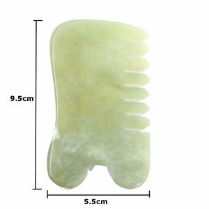 Traditionelle chinesische Medizin Haar Kopfhaut <span class=keywords><strong>Massage</strong></span> gerät, natürliche JADE Edelstein Gua Sha <span class=keywords><strong>Massage</strong></span> kamm - Product Image 2