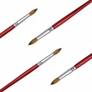 Pinceau à ongles en acrylique 100% Kolinsky à manche en bois rouge, marque privée, plusieurs tailles, poils de zibeline, pour manucure en salon - Product Image 4