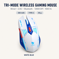 Souris de jeu tri-mode 12800 DPI 1000Hz, design Mecha exclusif, sans fil et filaire pour PC Gamer
