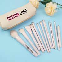 Ensemble de 13 pinceaux de maquillage de haute qualité avec manche en plastique, poils en nylon doux pour fard à paupières et eye-liner, prix abordable pour le maquillage du visage et des yeux
