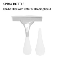 Kit de nettoyage multifonction de haute qualité avec raclette à fenêtre en plastique PP blanc glacé et gel de silice, et flacon pulvérisateur pour usage domestique et automobile