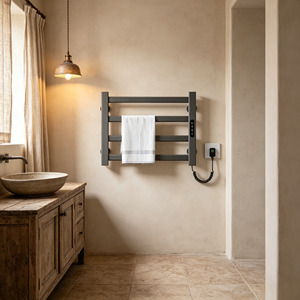 Toallero Eléctrico Compacto con Calefacción 550x400mm, 100W, <span class=keywords><strong>Secador</strong></span> <span class=keywords><strong>de</strong></span> <span class=keywords><strong>Toallas</strong></span> Pequeño con Temporizador para Baños <span class=keywords><strong>de</strong></span> Huéspedes y Vestuarios - Product Image 6