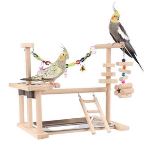 Fournitures pour animaux de compagnie en gros : Aire de jeux pour oiseaux, support en bois naturel pour perroquets, adapté aux petits et moyens animaux de compagnie, vente chaude - Product Image 4
