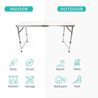 Table pliante en aluminium portable pour l'extérieur, pour les événements de jardin, l'école, durable et facile à transporter, mobilier d'extérieur