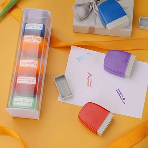 Tampons de classement auto-encreurs <span class=keywords><strong>pour</strong></span> fournitures scolaires, tampons de récompense colorés avec plateau de rangement, 8 pièces - Product Image 6