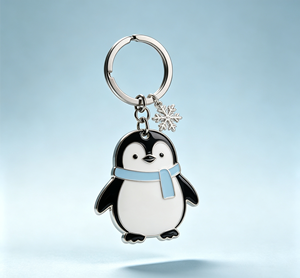 Custom Penguin Enamel Metal Key Chain Zinc Alloy Cartoon Keyring Winter Promotional Gift - Product Image 3