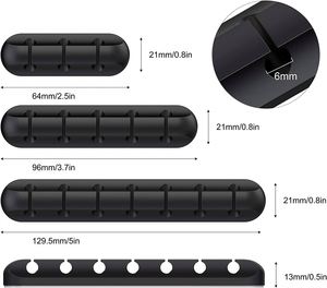 Self Adhesive <b>Hooks</b> Charging Accessory Cables Silicone Cable <b>Clips</b> Cord Holder for Office and Home Desk - Product Image 4