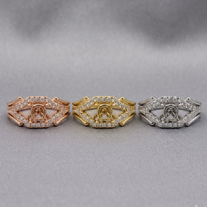 Bague semi-montée en diamant véritable 18K blanc, à tige fendue, design sinusoïdal, bijoux haut de gamme, fournisseur de Hong Kong, prise en charge de la fabrication sur mesure - Product Image 4