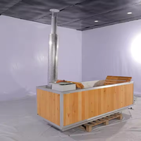 PROELIFE Best-seller Spa de jardin extérieur au design moderne, chauffé au bois de cèdre, 10 jets, contrôle GECKO, fenêtres à transom, 4 personnes