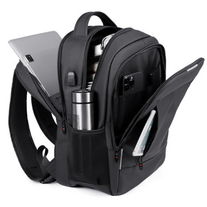 Men's <b>Backpack</b> 20-35L Waterproof With Usb Business Travel Solid Color - Product Image 4