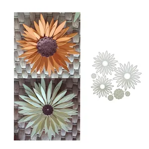 AAGU 3D ayçiçeği dekorasyon kalıp Metal kesme ölür DIY koleksiyon defteri kağıdı kartları kabartma zanaat kesici el yapımı kağıttan çiçek ölür