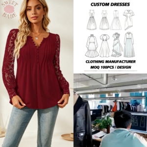Blusa de manga larga con cuello en V y media placa para mujer, ajuste holgado, manga calada, informal, para uso diario, oficina, elegante, tops para mujer - Product Image 1