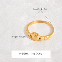 Bague d'éternité haut de gamme en acier inoxydable plaqué or 18 carats pour couple, style Hug Marry Crown Heart, pour mariage et événements festifs