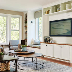 Meubles <span class=keywords><strong>TV</strong></span> en bois de style shaker blanc personnalisés de luxe modernes - Product Image 5