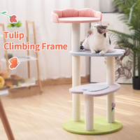 Arbre à chat en bois de luxe en gros, OEM, avec griffoir en sisal, nid capsule spatiale transparente et balles suspendues pour chats - Noël