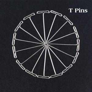 Оптовая продажа, длина 38 мм, 50 шт./набор, инструмент для изготовления париков, серебряные, из нержавеющей стали, Т-образные булавки для париков - Product Image 6