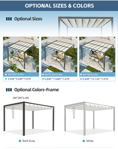 Pare-soleil rétractable auvent <span class=keywords><strong>Pergola</strong></span> couverture <span class=keywords><strong>coulissante</strong></span> vague <span class=keywords><strong>voile</strong></span> <span class=keywords><strong>d</strong></span>'<span class=keywords><strong>ombrage</strong></span> <span class=keywords><strong>pour</strong></span> <span class=keywords><strong>Pergola</strong></span> Patio pont cour Gazebo extérieur - Product Image 3