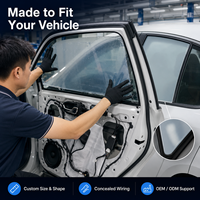 Película Inteligente PDLC para Automóviles, Kit de 4 Ventanas con Controlador, Película de Privacidad Conmutable de Corte Personalizado para Ventanas Laterales de Automóviles