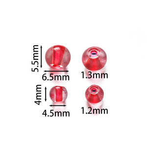 Glass Dyed Core Beads 4/6mm Round Transparent Loose Beads For <b>Bracelet</b> Making DIY Jewelry Accessories Bulk Pack - Product Image 2