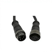 Conector Impermeable Macho-Hembra M16 Tipo B de 3 Pines con Carcasa de PA66 y Tuerca Metálica para Luz de Pared, Adaptador de Luz LED para Exteriores