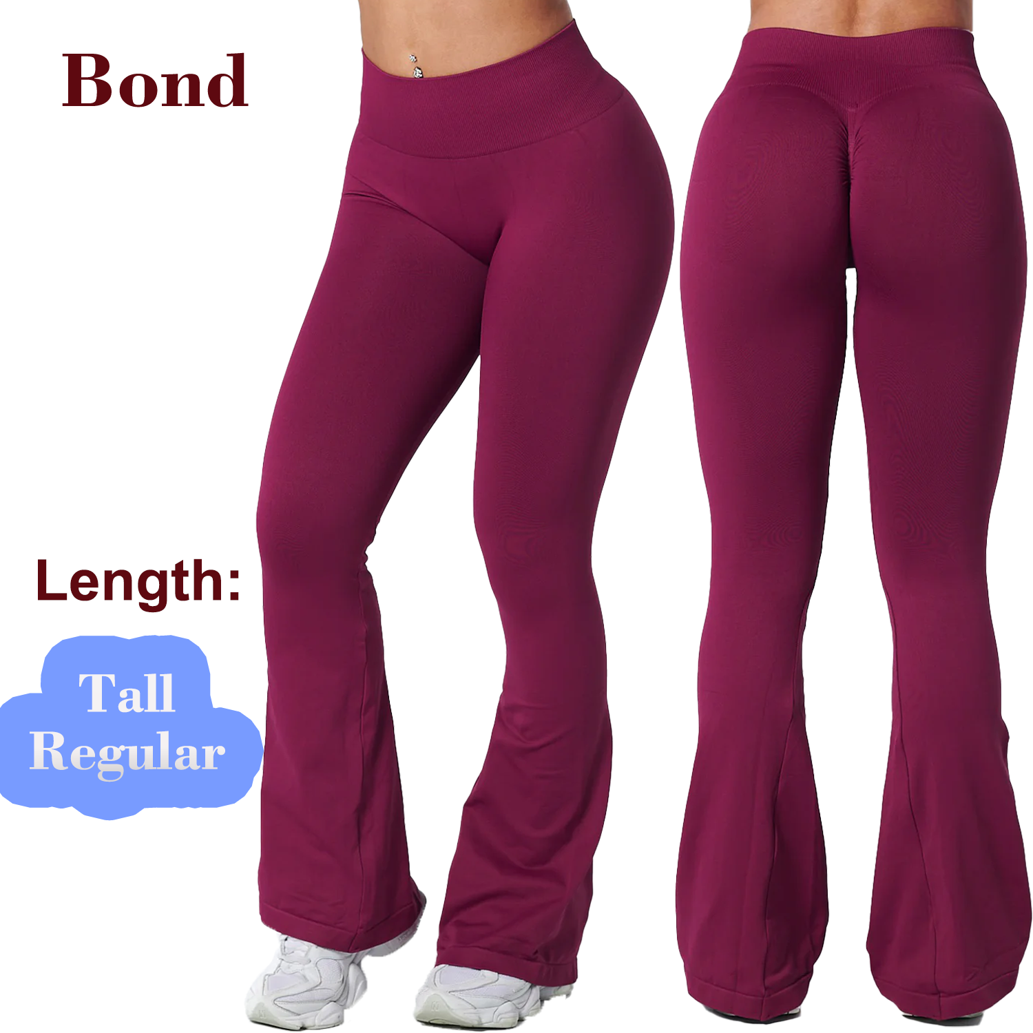Bond Breathable Quick Dry Flare Pants Custom Women Sports Wear High Waist Tummy Control Wide Leg Running Women Flared Leggings