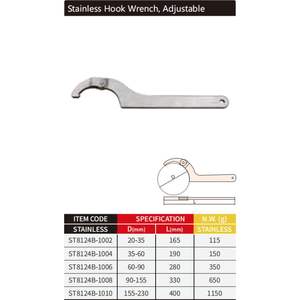 WEDO GS Certificat 304 <span class=keywords><strong>Clé</strong></span> <span class=keywords><strong>à</strong></span> crochet réglable en acier inoxydable 420 - Product Image 5
