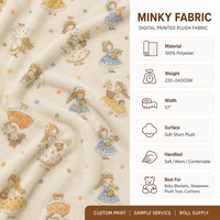 Tissu Minky Doux en Gros pour Bébé, Imprimé Numérique Multicolore, Idéal pour Couvertures Bébé