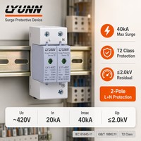 Dispositif de protection contre les surtensions CE AC SPD, parafoudre AC SPD 20D, installé sur rail de montage en acier H35-7.5/DIN35, directement de l'usine