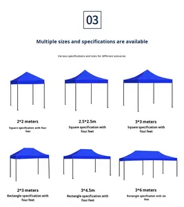 Tente publicitaire extérieure personnalisée, imprimée, UV50+, imperméable, coupe-vent, avec structure renforcée, installation en 60 secondes, sac <span class=keywords><strong>de</strong></span> transport, pare-soleil - Product Image 3