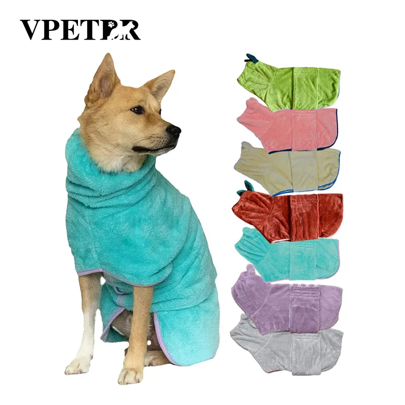 Мягкий Халат с капюшоном для собак, оптовая продажа, мягкая сушильная куртка из микрофибры с логотипом, роскошная фабрика
