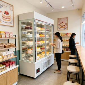 Vitrine réfrigérée commerciale pour gâteaux, 1,5 m, 5 niveaux, en acier, avec refroidissement par air, contrôle de température 2-8°C - Product Image 1